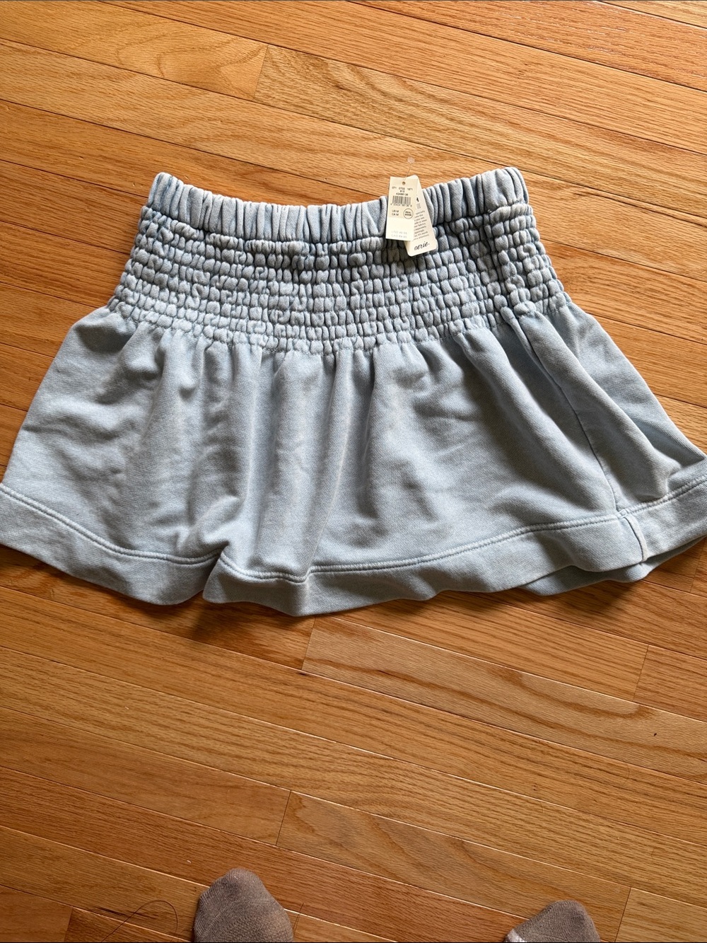 aerie Light Blue Smocked Waist  Skirt M